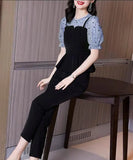 Plus Size Summer New Slim Women Sets Chiffon Blouse And Pants Female