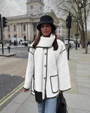 Women's Clothing 2025 Autumn And Winter New Fashion Wool Coat Thick Loose With Scarf Tid