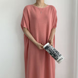 Woherb Loose Lazy Wind Dress Female 2024 Summer Dress New Fashion Light Mature Large Size Ins Web Celebrity Skirt Tide-Outfit