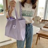 New Retro Women's Shoulder Bag Simple Solid Color Small Fresh Canvas Bag Literary Women's Buckle Tote Bag Large Capacity