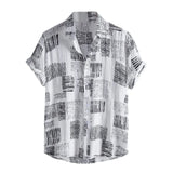 Shirt Casual Stripe Print Hawaiian Shirts Short Sleeve Button Turn-down Shirt Harajuku Summer Shirt For Mens Chemise