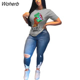 Women Summer Not Only Money Letter Print O-neck Short Sleeve T-shirt Fashin Classic Tee Tops S-5XL-Outfit