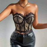 Hottie Sexy Steel Ring Fish Bone Repair Waist Lace Breast Small Vest