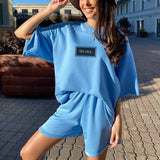 Women Tracksuit Two Piece Set Oversize Sweatshirts And Shorts Sportswear Outfit Solid Y2k Set Summer