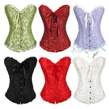 Women Lace Up Corset Bustier Top Plus Size XS-6XL Corset Boned Waist Trainer Corse Boned Overbust Corsets Slimming