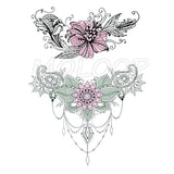 Temporary Tattoo Stickers Sexy Rose Heart-shaped Wreath Fake Tatto Waterproof Tatoo Back Leg Arm Belly Big Size for Women