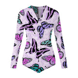 hirigin Hot Sale Women Sexy Stretchy Pajamas Long Sleeve V-Neck Pineapple Star Heart Printed Bodycon Summer Lady Jumpsuit