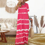 Striped Sundress ZANZEA 2022 Fashion Summer Printed Dress Short Sleeve Maxi Vestidos Female Casual Beach