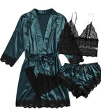 New Ladies Pajamas Four-Piece Sexy Sling Skirt Set Home Lace Pajamas