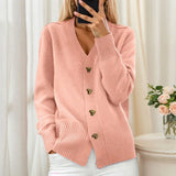 Hot New Sweater Women's Round Collar Color Loose Fashion Knitted Shirt Long