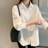 Woherb Shirt Female Long Sleeve Korean Version Design Sense Small Summer New Women's Salt Department Wear Shirt Female Jacket-Outfit