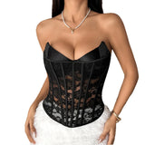 High-End Babes Repair Personality Water Drop-Thor Lace Splicing Bra Small Top