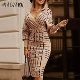 Spring Elegant Dress Sexy Lantern Sleeve Fashion Plaid V-neck Long Sleeve High Waist Dress Retro Jacket Womens Formal