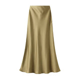 Lustrous Silky Silky Dress Half-Dress Women's Summer Long Fishtail Skirt High-Waisted Thin-Butt