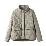 Winter Ultra Light Down Coat Women 90% White Duck Down Jacket Short Windproof Clothes Stand Collar Female Puffer