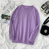 100% Cotton Women Sweatshirt Casual O Neck Plus Size Tops Simple Long Sleeve Fall Ladies Solid Oversize Fashion Tops