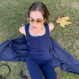 Black Knitted Sleeveless Jumpsuit Women Button Wide Leg Jumpsuits 2021 Femme Streetwear Casual Straight Rompers