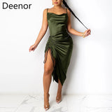 Summer Dress Vestido Spaghetti Straps Backless Sleeveless Sexy Dresses Bottom Length Adjustable Woman
