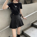 summer high waist anti-failure pleated skirt playful white age reduction skirt female casual college style