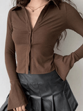 vintage polo collar long sleeve rib