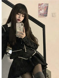 Women Suit Black Blazer Jacket + Skirt 2 Pieces Set Skinny Clothes Spring 2022 Kawaii Sexy Female Suits Elegant Chic Office