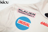 Kliou high quality fashion print bodycon soft tees crop top spring new long-sleeve casual elastic harajuku streetwear