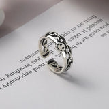 Ancient Silver Color Happy Smiling Face Open Rings for Women Punk Hip Hop Adjustable Ring Fashion Jewelry Best