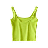 Trendy Women's Vest With Sexy Solid Color Wears A New Summer Sleeveless Blouse With High Waist And Navel Suspenders.-Outfit