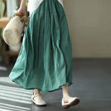Half Dress Girl New Big Swing Skirt Solid Color Fluffy Skirt Fluffy Skirt Double Breathable Literary Waist