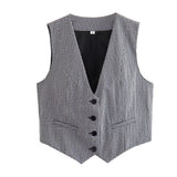 Women's Retro Solid Color Candy Color V-Neck Short Suit Vest / Horse Clip