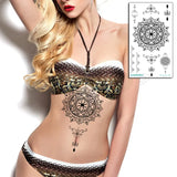 Temporary Tattoo Sticker Totem Flower Arrow Color Sexy Chest Back Fake Tatoo Waterproof Flash Tatto Body Art for Woman
