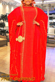 Diamonds Caftan Dress African Dresses for Women 2023 Traditional Nigeria Lady Abaya Musulman Boubou Robe Femme Clothes-Outfit