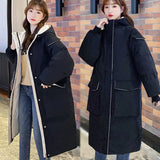 Padded Jacket Women's Mid-length Padded Jacket Winter New Loose Large Size Hooded Thick Warm Cotton Jacket Bubble