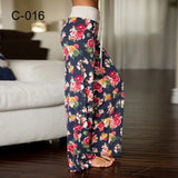 Spring Autumn Loose Beach Women's Pants Fashion Floral Print Drawstring Wide Leg Ladies Long Pants Sweatpants Plus