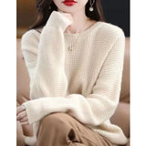 Round-Neck Cashmere Sweater Women's Woolen Woolen Woolen Sweater In Autumn And Winter