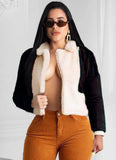 Winter Casual Contrast Sherpa Long Sleeve