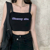 Harajuku Fashion Crop Top Camis Women Japanese Girl Chic Soft Sister Cute Bear ide Outside Wears Thin Short Camisole