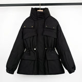 Large Natural Raccoon Fur Hooded Winter Jacket 90% White Duck Down Coat Women Puffer Fluffy Parkas With Belt Snow