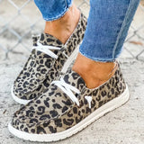 Summer Women Sneakers White Leopard Canvas Shoes Fashion Vulcanize Flats Ladies Loafers Female Sports Shoes Casual