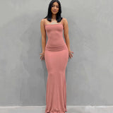 Strap Backless Long Maxi Dresses Party Club Vacation Outfits for Women Sexy Casual Summer Dress 2022 Wholesale