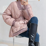 New Luxury Design Women Winter Down Jacket Solid Sashes Coat Female 90 White Duck Puffer Down Parka Sweet Office
