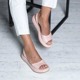 Sandals 2021 Summer Women Flat Fish Mouth Sandals Thick Bottom SOft Sole Casual Shoes Ladies Platform Sandals Plus Size