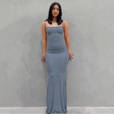 Strap Backless Long Maxi Dresses Party Club Vacation Outfits for Women Sexy Casual Summer Dress 2022 Wholesale