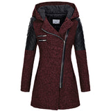 Explosion Of Women's Autumn And Winter Long Hooded Loose Zip-Chain