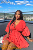 Mini Dress African Dresses for Women 2023 Spring Summer Elegant High Waist Long Sleeve V-neck Robe Femme African Clothes-Outfit