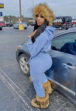 Fall Causal Pocket Long Sleeve Hoodies And Pant Matching