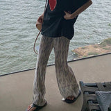Summer Pleated Tie Dye Pants Women Korean Style Straight Wide Leg Trousers Woman High Waisted Streetwear Pants Feamle-Outfit