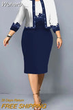 Women Elegant Two Piece Set Christmas Bodycon Dress Fall Winter High Waist Ensemble Robe Femme Medium Long Party Dresses-Outfit