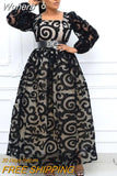 Long Christmas Dress African Dresses for Women Dashiki 2023 Elegant Party Mesh Robe Femm Clothes Plus Size Africa Clothing-Outfit
