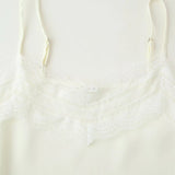 Women's 2025 Spring And Summer New French Cloth Age-Reduce Lace Splicing Open Fork